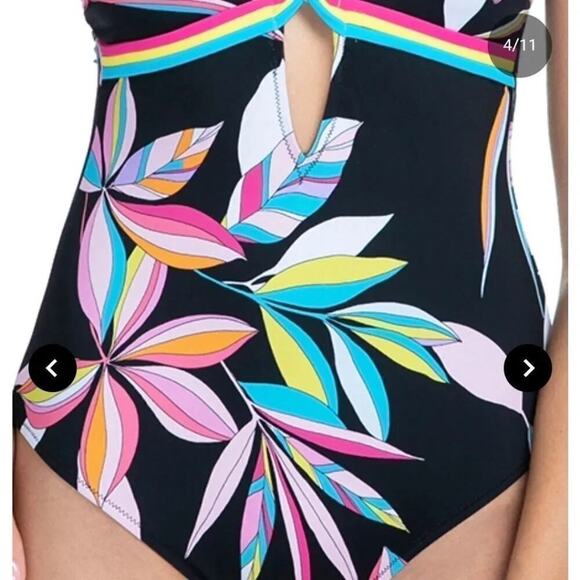 Gottex Women’s tutti frutti heyhole Halter V-Neck One Piece Swimsuit size 10 - Picture 13 of 16